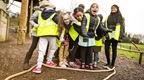primary school children taking part in Go Ape Gorilla Games